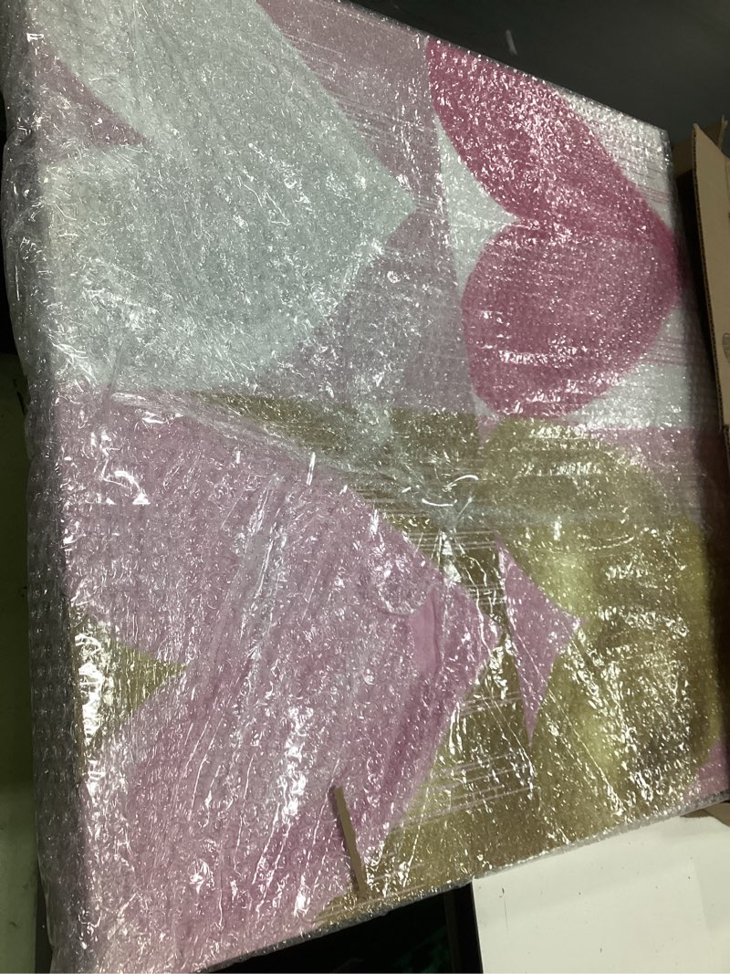 Condition photo showing Good Condition for stupell industries pink and gold glam hearts spray paint drip, designed by lindsay rodgers wall art, 24x24, canvas wrapped canvas (1.5"d) unframed 24"l x 24"w