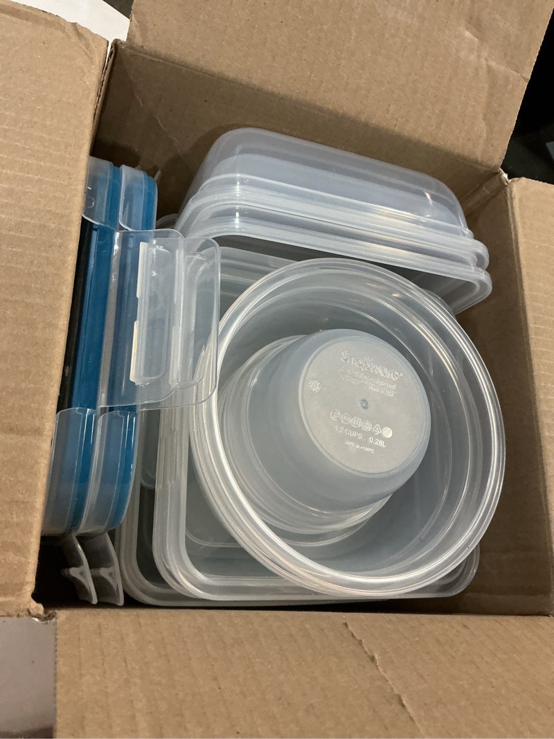 Condition photo showing New/Like New for Snapware Total Solutions (10-Pack, Mixed Sizes) Plastic Food Storage Containers Set, Airtight & Leakproof Locking BPA-Free Lids Tupperware, Freezer Dishwasher Microwave Safe 10 Pack Mixed Sizes