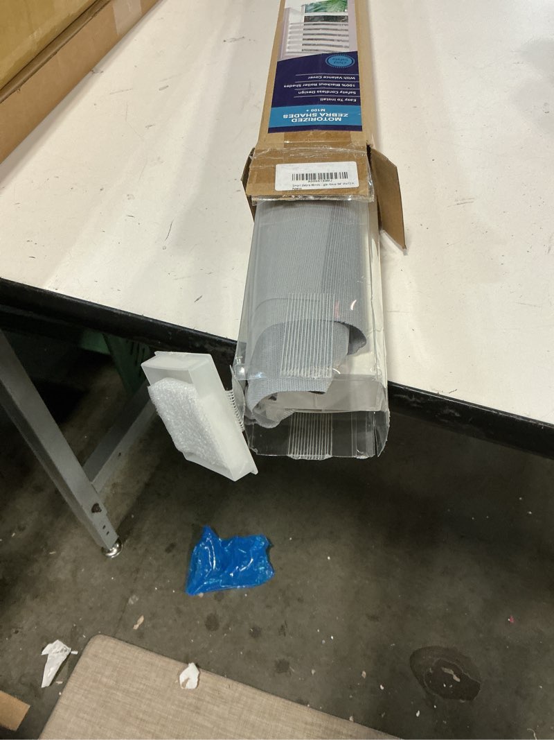 Condition photo showing Good Condition for MUSCLEAREA Motorized Blinds Smart Zebra Shades with Remote Control Dual Layer Horizontal Automatic Blinds Sheer Electric Shades Light Filtering for Windows Compatible with Google Alexa Grey 34" Wx72 H