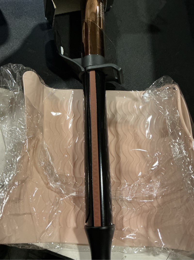 Condition photo showing New/Like New for working verified mescomb 1 inch curling iron for long hair, 6.7" extra long barrel for loose curls & beach waves, ceramic tourmaline for less frizz, 8 heat settings for fine to thick hair, dual voltage black