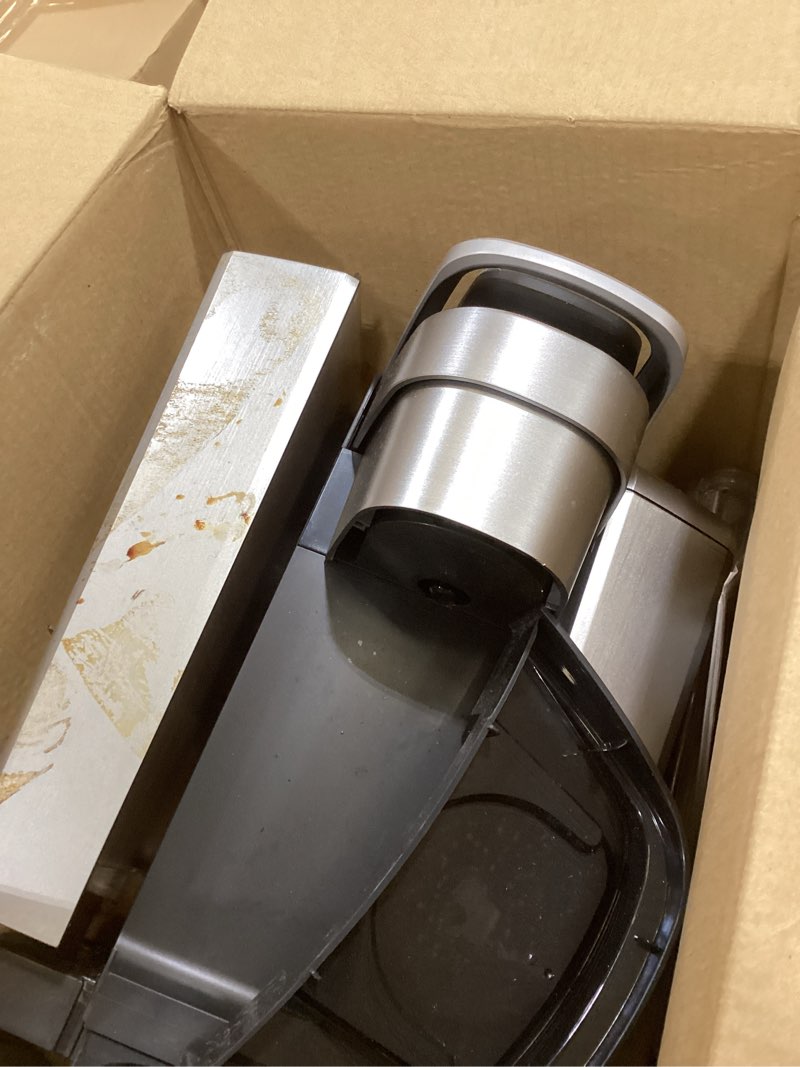 Condition photo showing As Is for Keurig K-Elite Single Serve K-Cup Pod Coffee Maker, with Strength and Temperature Control, Iced Coffee Capability, 8 to 12oz Brew Size, Programmable, Brushed Silver