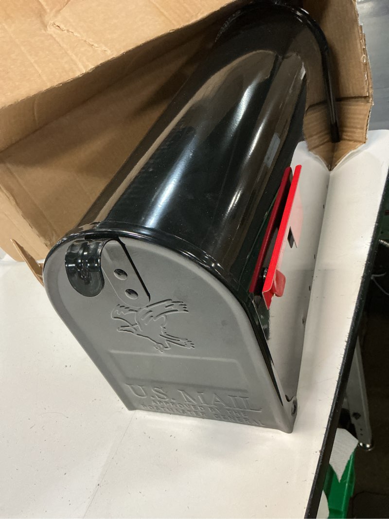 Condition photo showing Good Condition for architectural mailboxes elite classic galvanized steel post mount black mailbox