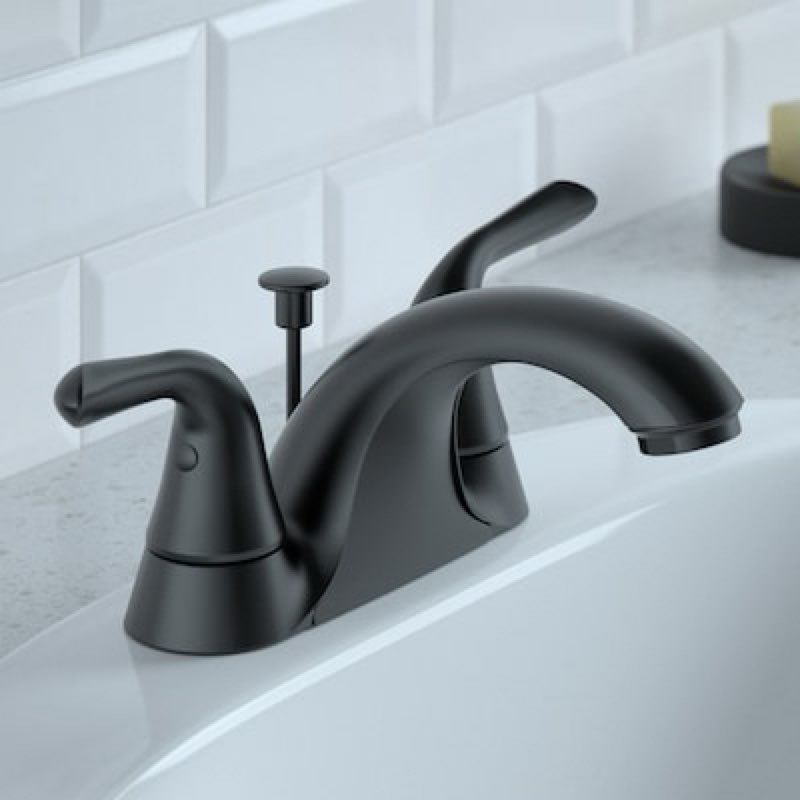  project source dover matte black 4-in centerset 2-handle watersense
