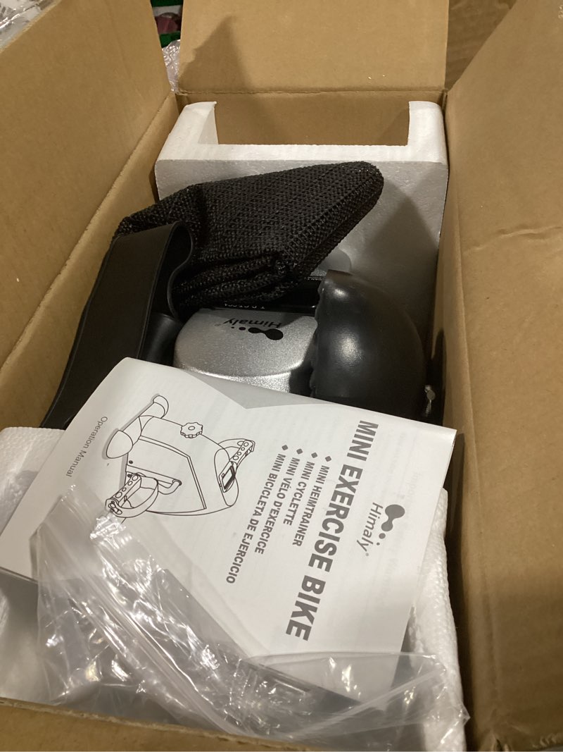 Condition photo showing Good Condition for mini exercise bike, himaly under desk bike pedal exerciser portable foot cycle arm & leg peddler machine with lcd screen displays sliver