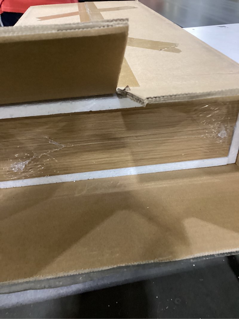 Condition photo showing New/Like New for Axeman 24Inch Floating Shelves for Wall, 2 Pack Shelves for Bedroom, Bathroom, Kitchen, Hanging Wall Mounted Rustic Wood Shelf with Invisible Brackets for Books Decor, Oak Oak 23.6" W x 10" D x 1.5"H, Set of 2