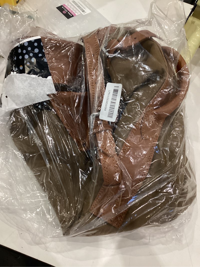 Condition photo showing As Is for geoffrey | vintage tan canvas & tan leather golf club carrying bag with 2 pockets | retro - bag only (tan)