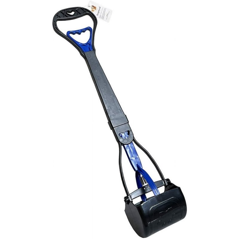 Non-Breakable Pooper Scooper for Large Medium & Small Dogs Heavy Duty, 17“Long Handled Dog Poop Scooper for Grass,Durable Dog Poop Pick Up Tool, Poop Grabber-Blue  