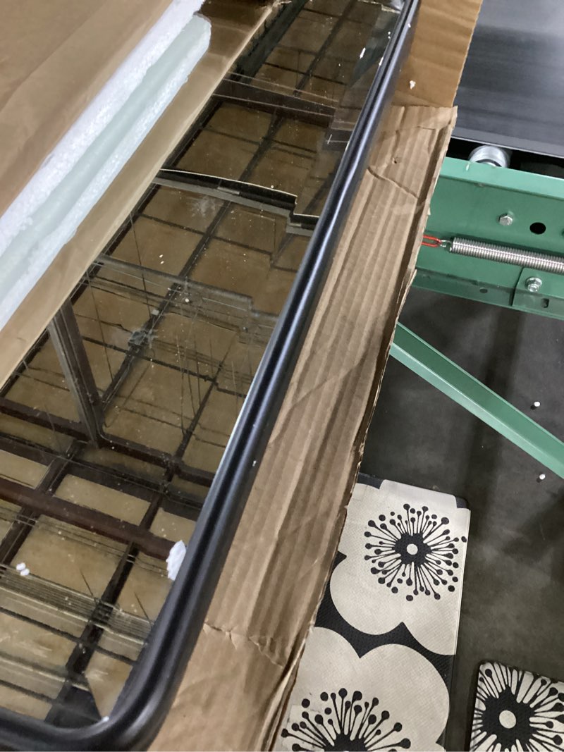 Condition photo showing New/Like New for TEHOME Farmhouse Matt Black Recessed Bathroom Medicine Cabinet with Mirror Rounded Rectangle Metal Framed Medicine Cabinet with Beveled Mirror 21x34'' Matt Black 21x34''