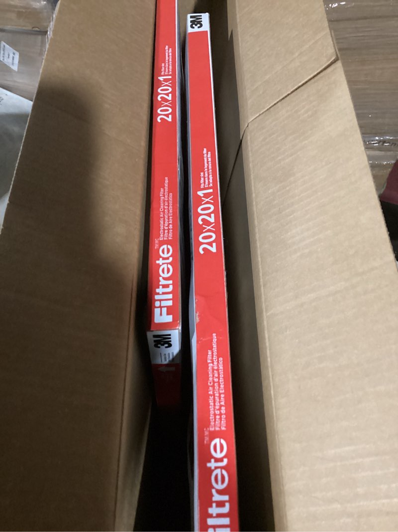 Condition photo showing Good Condition for Filtrete 20x20x1 AC Furnace Air Filter, MERV 11, MPR 1000, Micro Allergen Defense, 3-Month Pleated 1-Inch Electrostatic Air Cleaning Filter, 2 Pack (Actual Size 19.719 x 19.719 x 0.84 in)