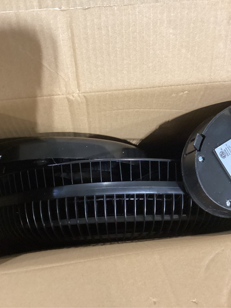 Condition photo showing New/Like New for Comfort Zone 16-Inch Oscillating Table Fan & Desk Fan – 3-Speed Cooling with Push Button Controls, Quiet Operation, Adjustable Tilt Head, Compact Design for Home, Office, Dorm, or Bedroom Use, Black