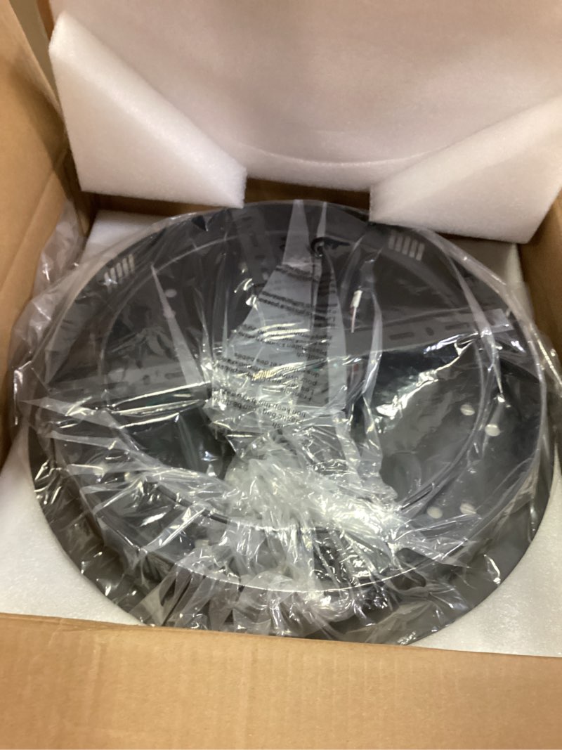 Condition photo showing Good Condition for 39"Ceiling Fan with Lights Remote APP Control,Modern Bladeless Ceiling Fan with Lights,Flush Mount Ceiling Fan with 6-Speed Reversible Blades,Low Profile Ceiling Fan for Bedroom Living Room (Black)…