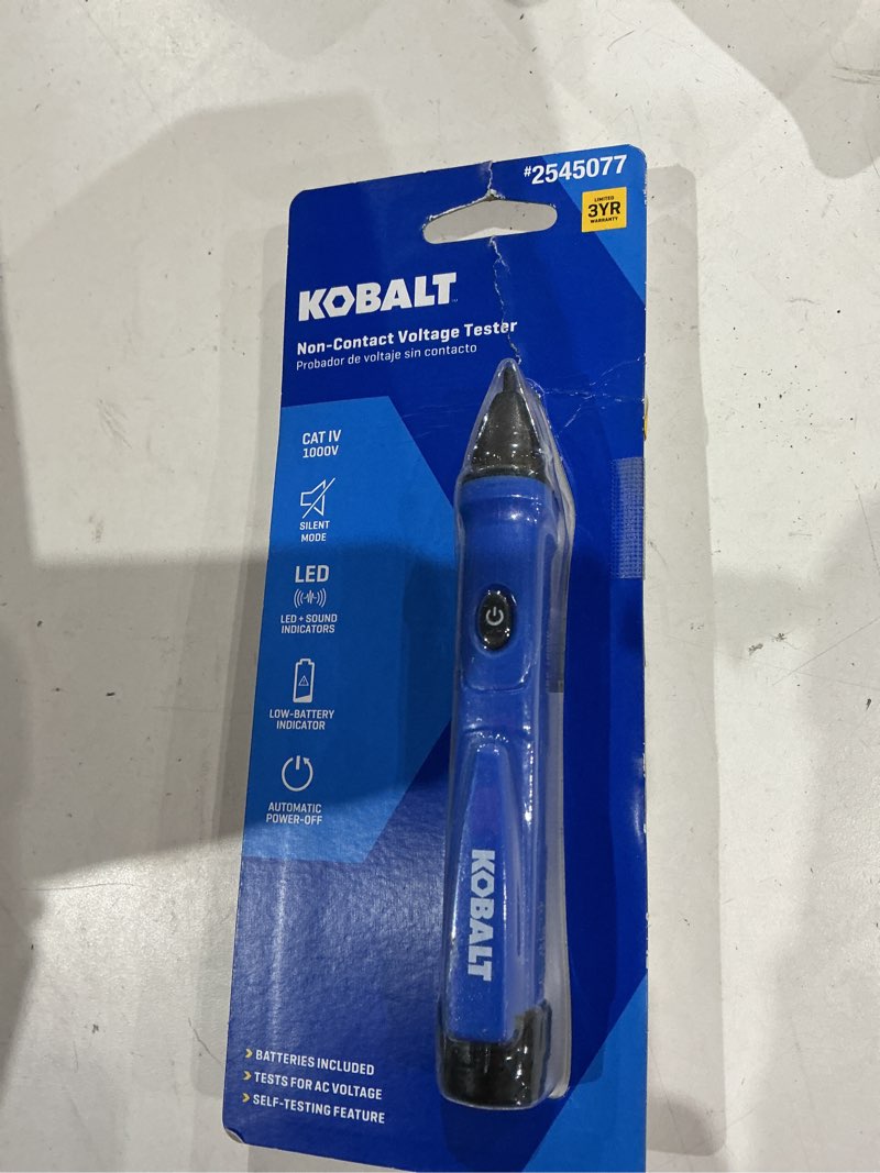 Condition photo showing As Is for (used)kobalt analog display voltage tester 50-1000v