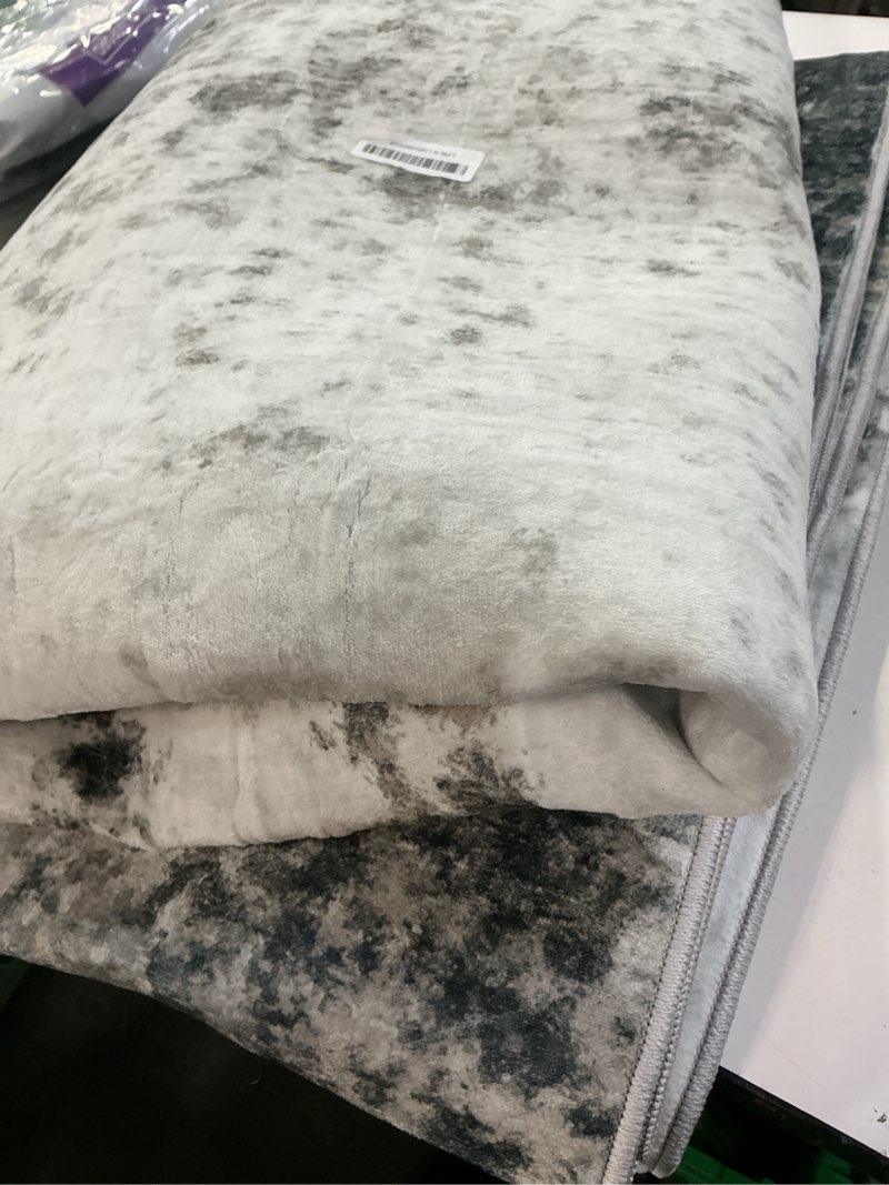 Condition photo showing As Is for 5x7 Area Rugs Washable Rug, Soft Modern Abstract Rugs for Living Room Large Low Pile Thin Rug Non Slip Indoor Neutral Carpet for Bedroom Dining Room Farmhouse Office Kids Playroom Black Grey Gold Black Grey Gold 5' x 7' (Rectangular)