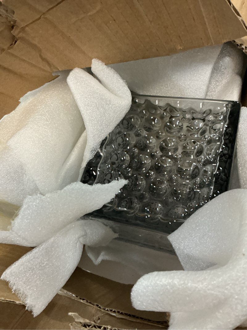 Condition photo showing As Is for square flower vases set of 9, 3"x 3"x 3" glass vases for centerpieces, grey vase for flowers, small vase for wedding, party, home office decoration gray 3 inch-9 pcs