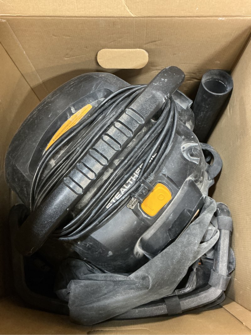 Condition photo showing As Is for dewalt stealthsonic quiet 12-gallon 5.5-hp corded wet/dry shop vacuum with accessories included