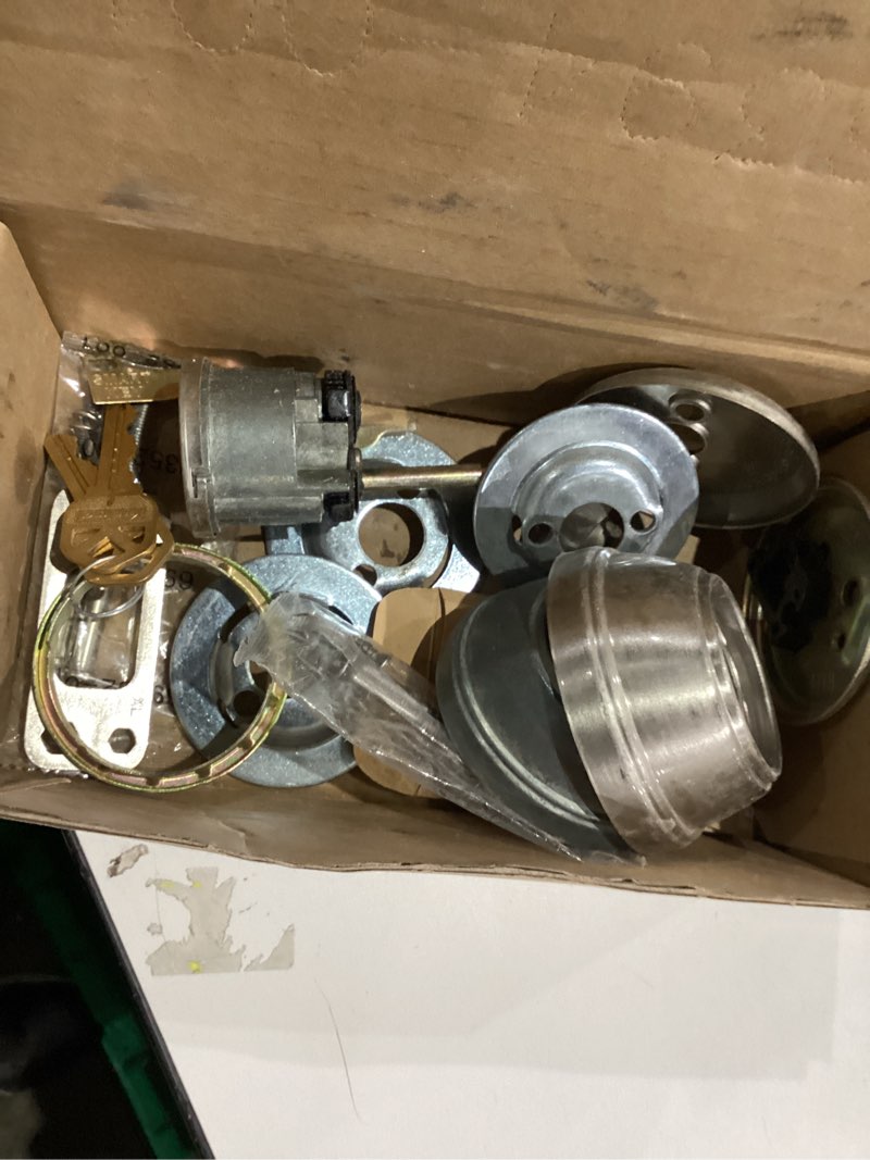 Condition photo showing As Is for Kwikset 816 Key Control Deadbolt Lock, Round Satin Nickel Exterior Keyed Front Entry Door, Pick Resistant SmartKey Rekey Security, Single Cylinder Dead Bolt, with Microban Protection (Pack of 1)