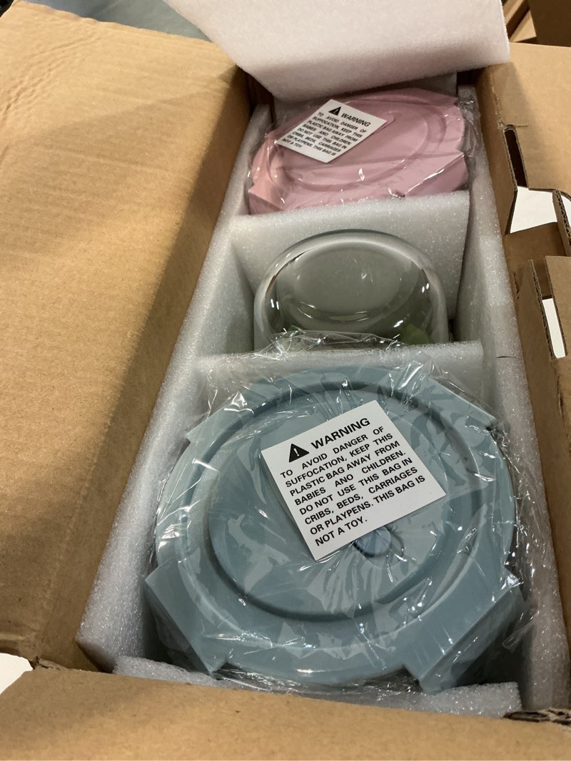 Condition photo showing New/Like New for freshmage 23oz glass meal prep containers with lids, airtight 3-cup glass storage containers set, heat-resistant bpa-free for soup, leftover, microwave, dishwasher, and freezer safe (6 packs) multicolor 23oz 6