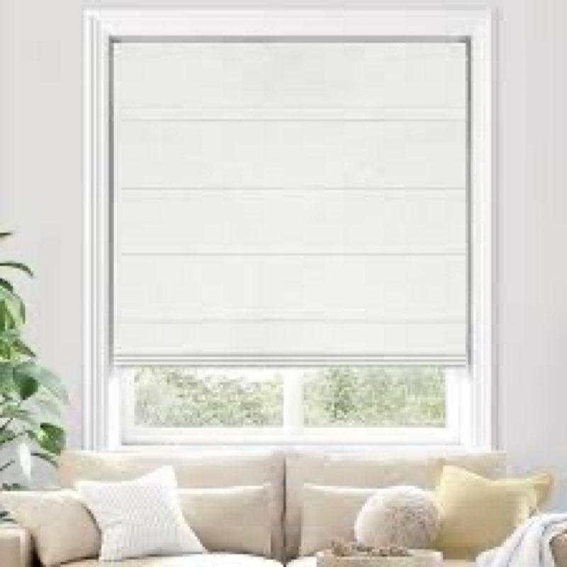 UNISHADES 100% Blackout No Tools No Drill Cordless Roman Shades for Windows, Size 23 3/4" W × 72" H 