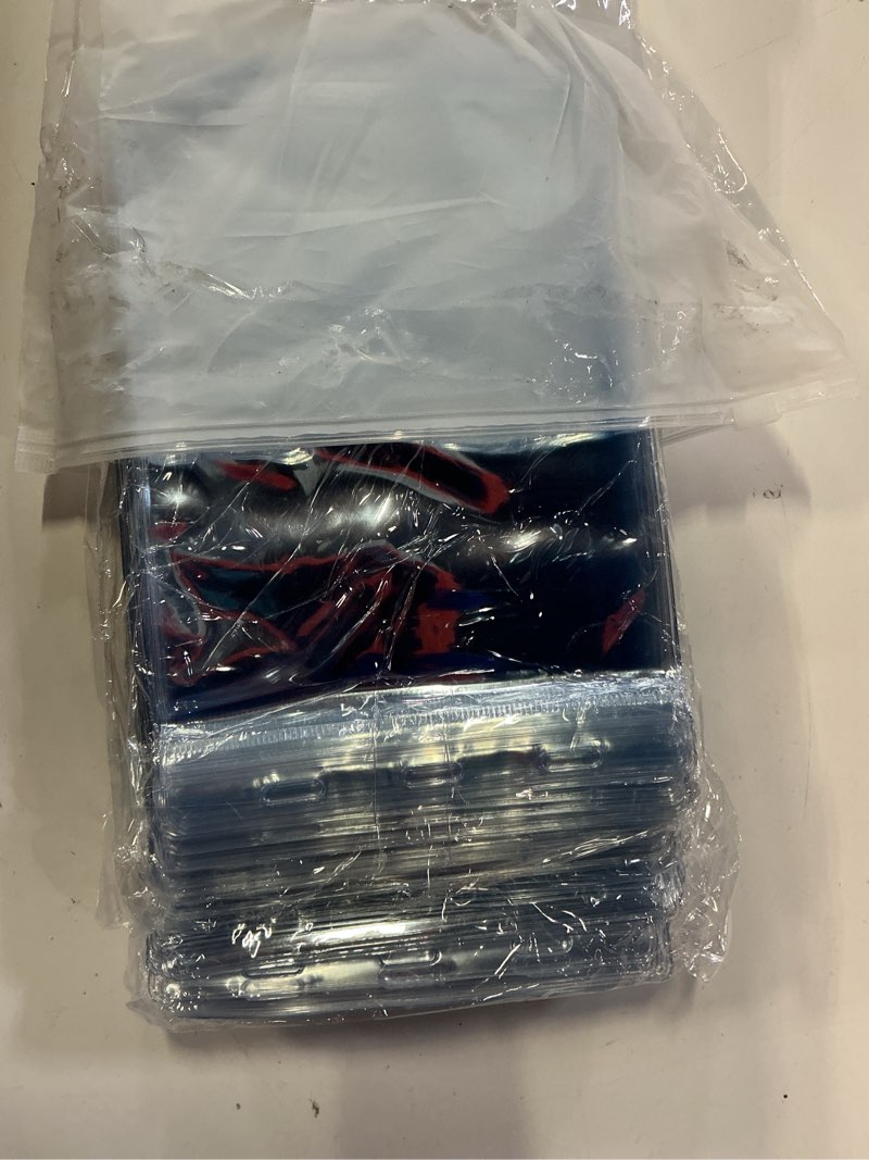 Condition photo showing New/Like New for patelai 100 pcs 5 x 7 inch plastic badge holder bulk clear vinyl id protector sleeves card ticket credential badge sleeves vertical waterproof name tag holder for sporting events 5 x 7 inch 100