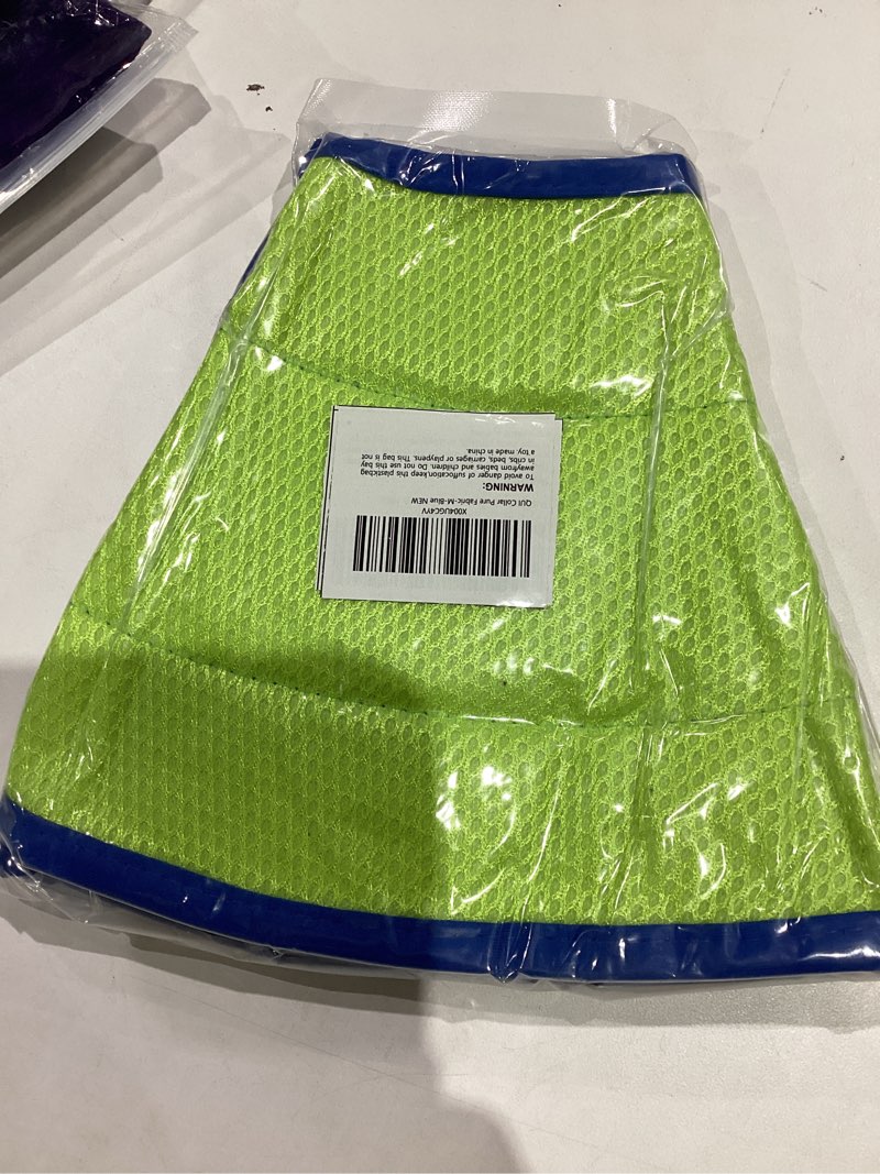 Condition photo showing New/Like New for Soft Adjustable Dog E-Collar for Post-Surgery Recovery, Lightweight Breathable Cone to Prevent Licking, Biting, Scratching & Chewing, Ideal for Wound Healing with Comfortable Protection, Blue M Mesh Cloth - Blue M ( Fit 11-20 lb Dog)