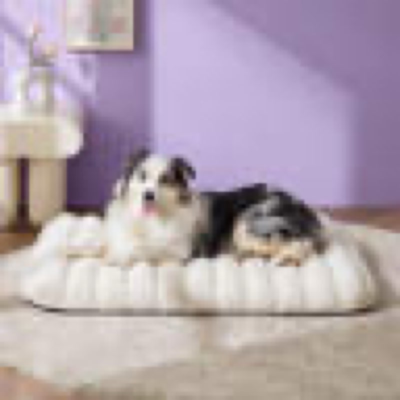 orthopedic dog bed large sized dog, waterproof chic flat pet beds with removable washable cover, fuzzy thick egg crate foam pet mat for indoor use 