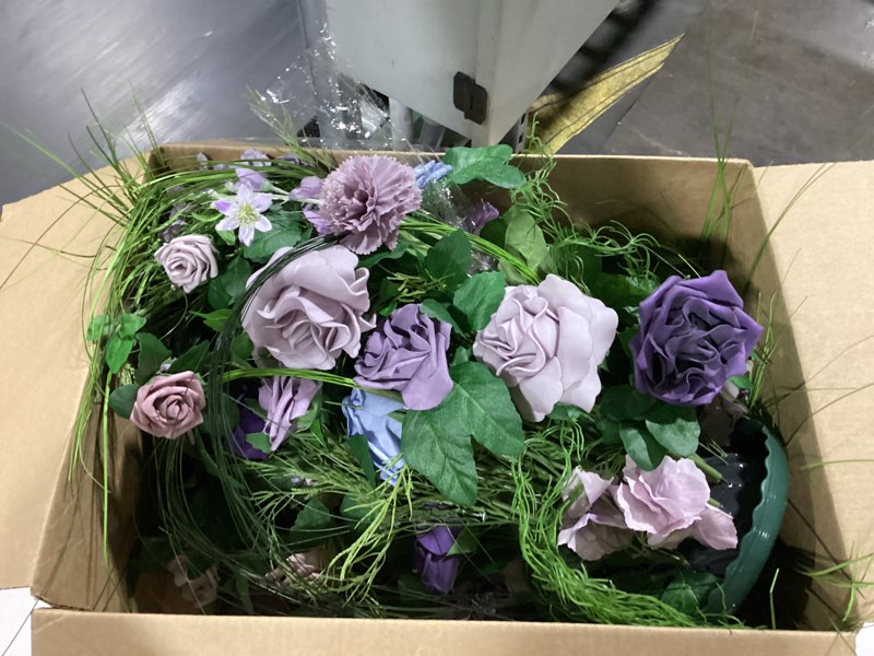 Condition photo showing Good Condition for ling's moment 41" tall fall free standing artificial flowers arrangements 2pcs wedding aisle runner chair decoration fake sage purple for arch entryway ceremony reception church rose floral party prpl-sage purple 41" tall x 22" cross