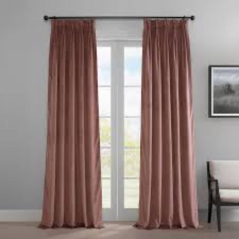 HPD Half Price Drapes Heritage Plush Velvet Curtains for Bedroom (1 Panel) 25 X 84 French Pleat Room