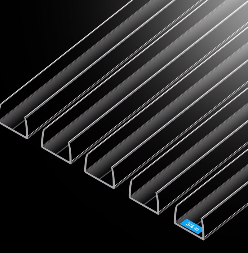 MONOID Drawer Edge Protector, Slip-On Clear Table Corners Guards, Door Kitchen Furniture Bumper, Prevent Wear, Impact Protection, Ease to Cut, 3/4" Thick, 36" Length – Clear, Pack of 5