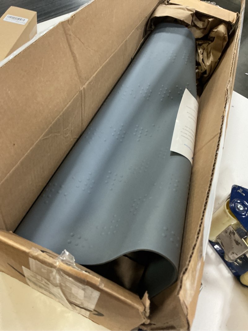 Condition photo showing Good Condition for aechy extra large silicone mat 35.3"x23.5"x0.08", multipurpose silicone mat thick heat resistant mat shipped rolled up kitchen counter mat waterproof silicone mats for kitchen counter dark gray dark gray 36"l x 24"w