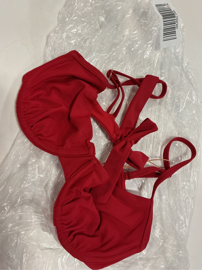 Condition photo showing Good Condition for italian demi bikini top, s, cherry
