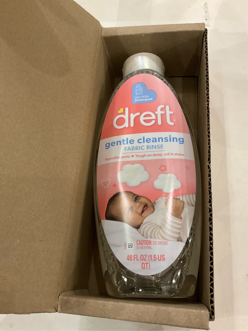 Condition photo showing New/Like New for Dreft Baby Gentle Cleansing Fabric Rinse, 48 fl oz, Hypoallergenic, Dermatologist Tested on Sensitive Skin, Odor Remover