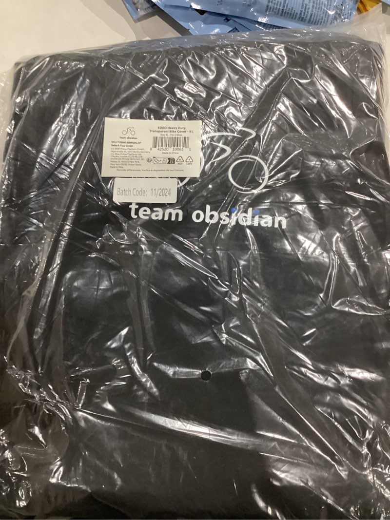 Condition photo showing New/Like New for TeamObsidian Bike Cover - Outdoor Storage, Bicycle Transportation or Travel - Waterproof eBike Protection - For 1 to 3 Bikes - Heavy Duty Ripstop 600D Oxford Material - Transparent XL - 2 Bikes