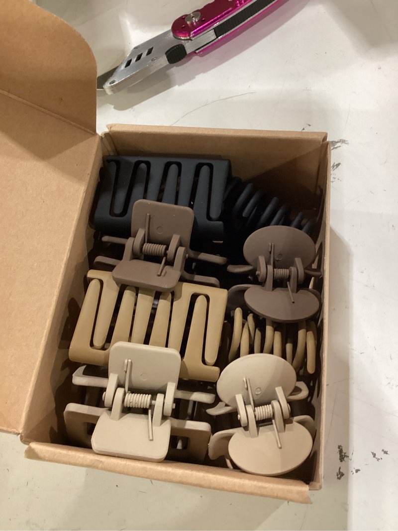 Condition photo showing New/Like New for depoka matte hair clips for women and girls - rectangle and double row small claw clips for thin/medium fine hair - nonslip jaw clips (beige, khaki, brown, black)