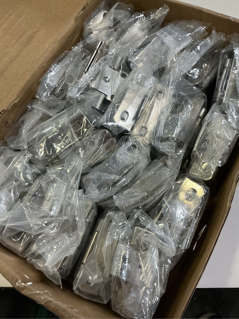 Condition photo showing New/Like New for 50 pack (25 pairs) 1/2" overlay cabinet hinges, brushed nickel self-closing semi-concealed partial wrap face frame hinges for cabinet doors brushed nickel 50