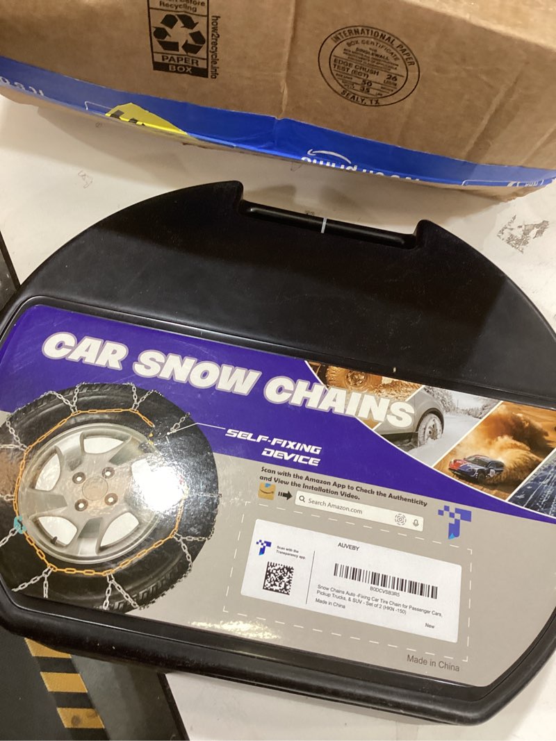 Condition photo showing Good Condition for Snow-Chains Auto Fixing 1 Min Quick Fit Easy Installation Tire-Chains, Portable Reusable Universal Emergency Tire Traction Chain for Passenger Car, Pickup Trucks and SUV - Set of 2 (HKN-150)