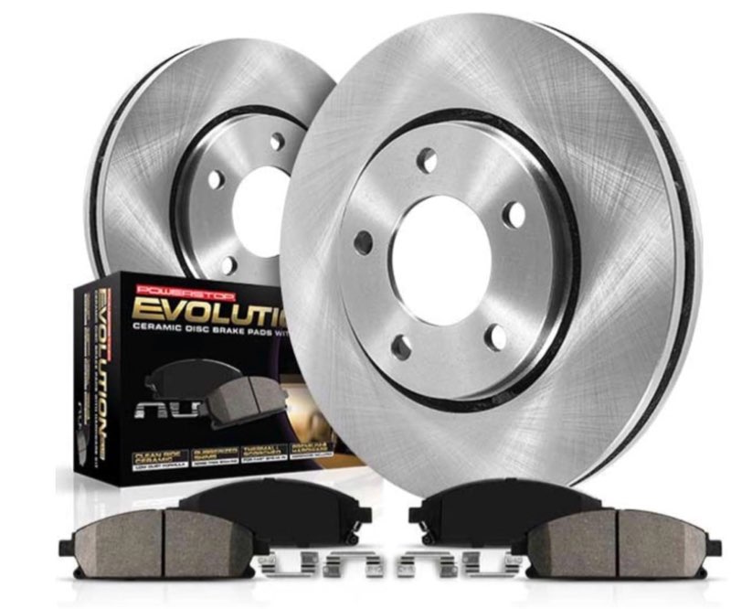 powerstop rear brake kit for lexus hs250h 2010-12 | toyota rav4 2006-18 - disc rotors & ceramic brake pads replacement, koe4671
