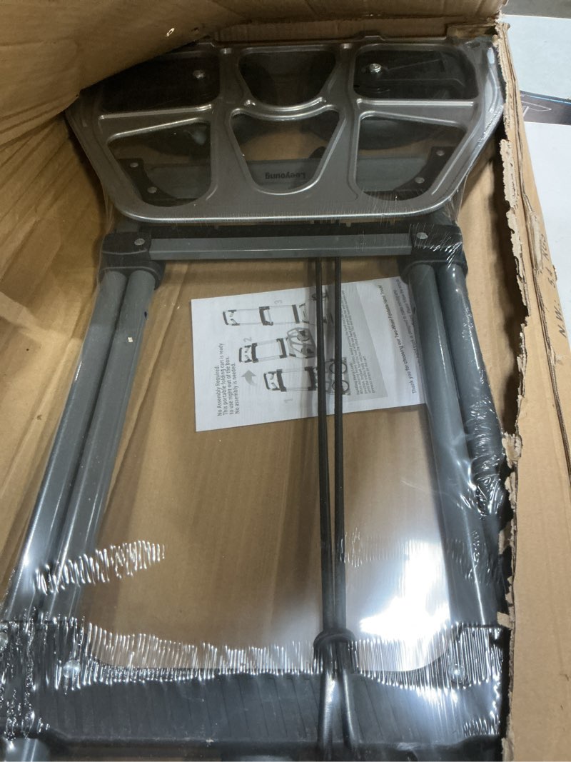 Condition photo showing New/Like New for leeyoung folding hand truck and dolly, 264 lb capacity heavy-duty luggage trolley cart with telescoping handle and pp+eva wheels black 264lb