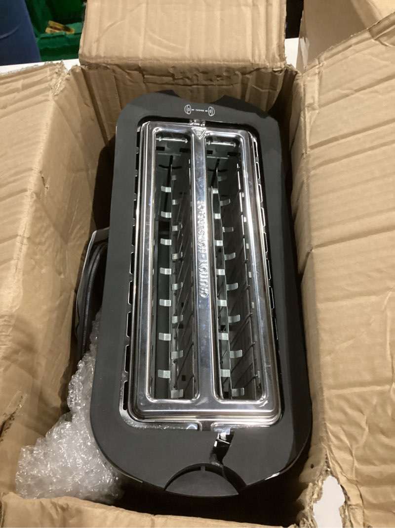 Condition photo showing Good Condition for Elite Gourmet ECT5322 Long Slot 4 Slice Toaster, Countdown Timer, Bagel Function 6 Toast Setting, Defrost, Cancel Function, Built-in Warming Rack, Extra Wide Slots for Bagels Waffles, Stainless Steel 4-Slice Black & Stainless Steel