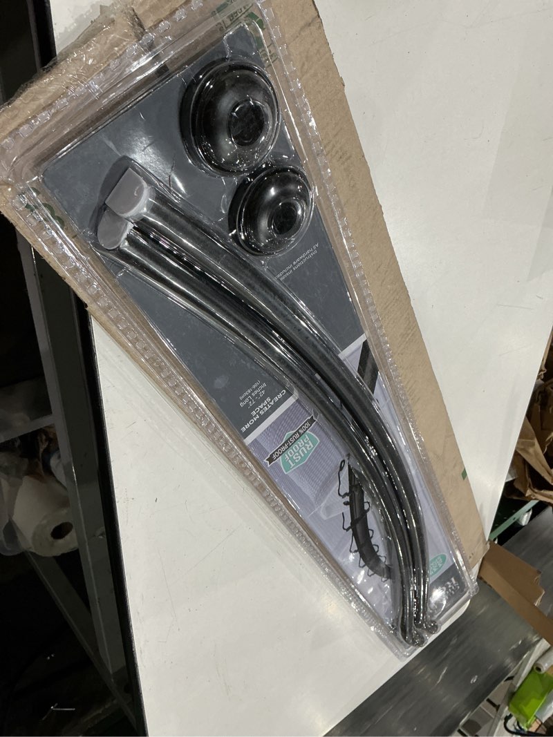 Condition photo showing Good Condition for bath bliss curved shower rod | adjustable 42"-72" inch | bathroom shower curtain and liner rod | 33% more space | wall mounted | easy installation | matte black