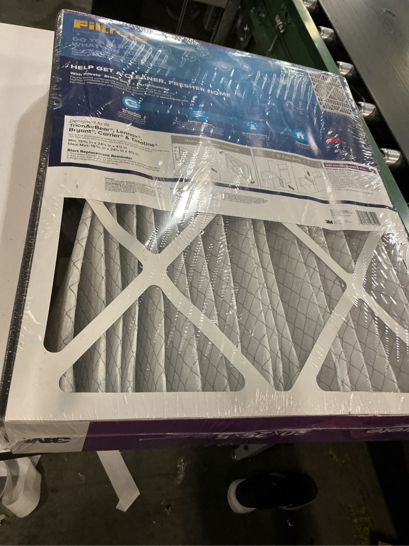 Condition photo showing New/Like New for Filtrete 20x25x5 AC Furnace Air Filter, MPR 1550, MERV 12, Fits Trion AirBear, CERTIFIED Asthma & Allergy Friendly, Electrostatic Air Cleaning Filter, 1-Pack (actual size 19.56 x 24.13 x 4.75)
