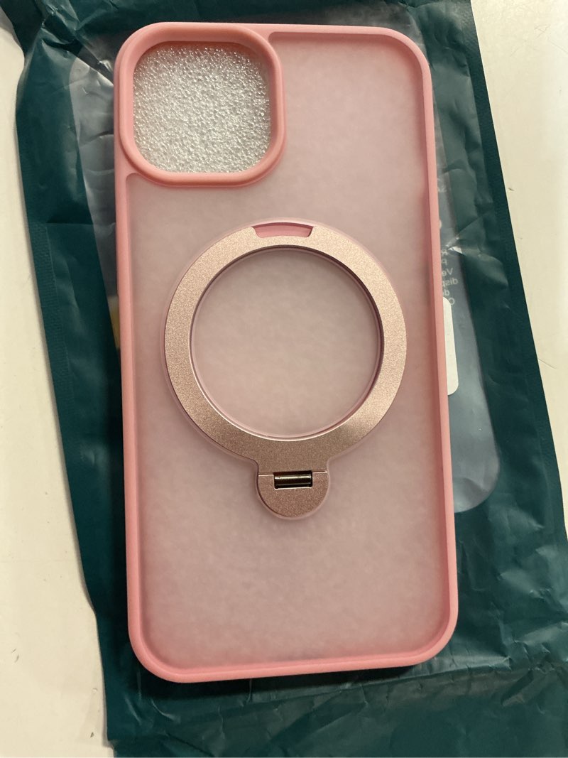 Condition photo showing Good Condition for cacoe magnetic case for iphone 13/14 6.1 inch with 360 rotatable ring stand, compatible with magsafe car phone mount, cases cover phone holder for desk meeting/videos pink 6.1" (for iphone 13/14) pink