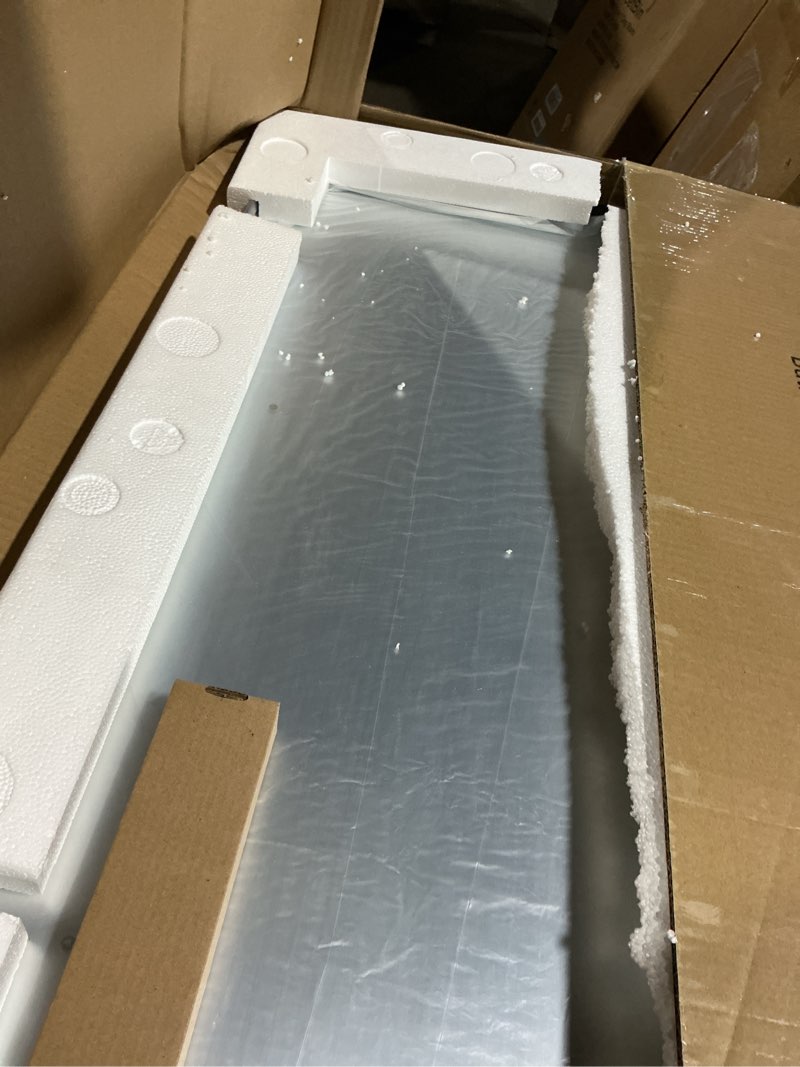 Condition photo showing As Is for 24x32 Inch Black Framed Bathroom Mirror,Matte Metal Frame Vanity Mirror,Round Corner,Farmhouse,Decorative Wall Mounted Rectangle Mirror No Lighting 24"L x 32"W