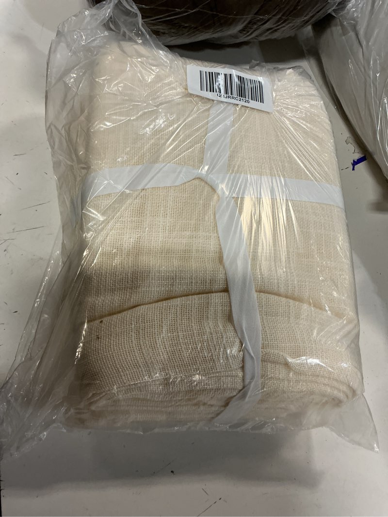 Condition photo showing Good Condition for cotton sheer curtain set (set of 2), 48x84, ivory
