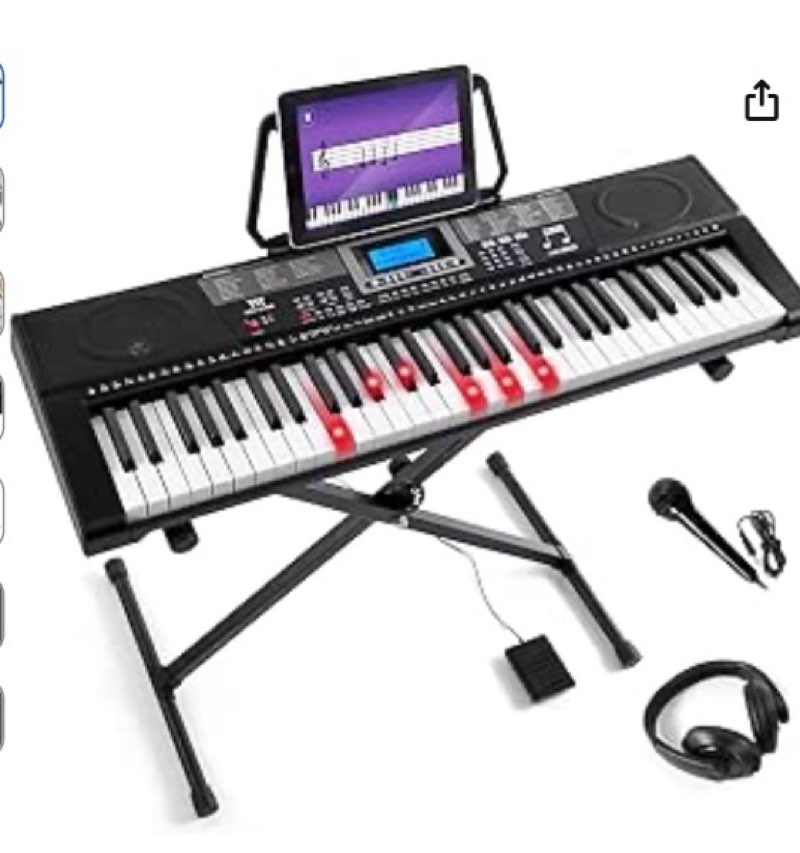 mustar 61 key piano keyboard, electric piano keyboard with lighted up keys, learning keyboards piano
