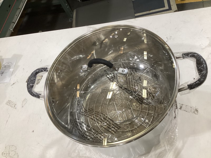 Condition photo showing Good Condition for mcsunley water bath canner with glass lid, induction capable, 21.5qt, stainless steel
