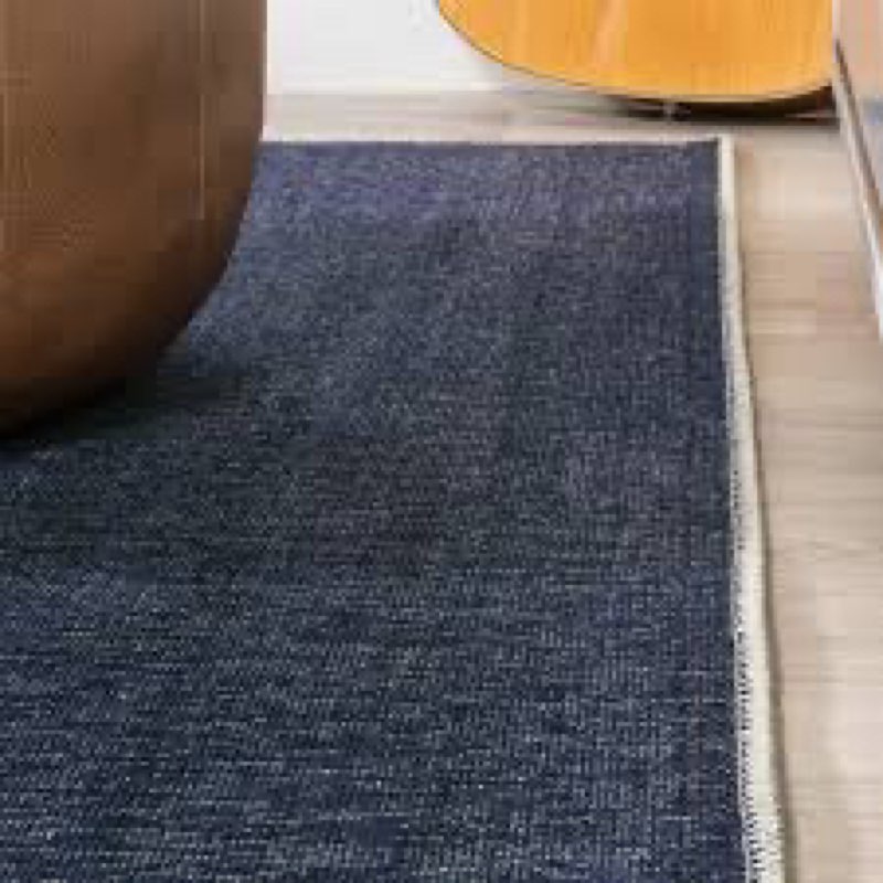 JONATHAN Y Machine Washable Navy/Gray Indoor Area Rug 5X8 ft, Linja Solid Centre Stripe for Living R