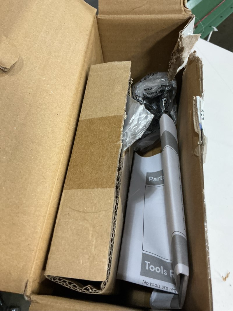 Condition photo showing As Is for mainstays modern 71" led floor lamp with 4 brightness & 4 cct settings, black, teen & twen & adult