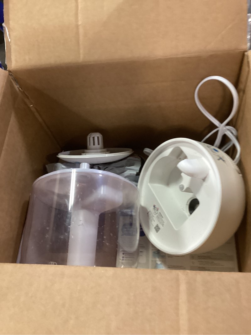 Condition photo showing As Is for Dreo Humidifiers for Bedroom, 3L Top Fill 30H & 26dB Quiet Runtime for Large Room, Cool Mist Ultrasonic Humidifier with Humidity Sensor, Night Light for Home, Baby, Nursery, Plants, 360° Nozzle, White