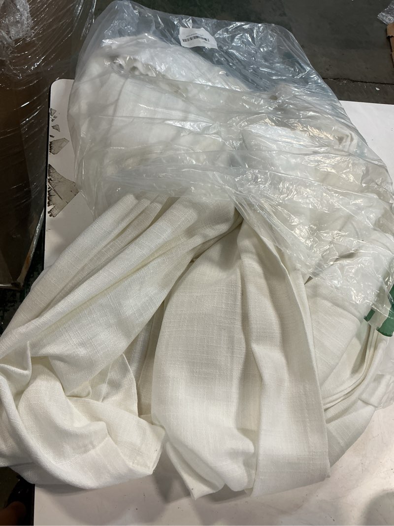 Condition photo showing As Is for Pinch Pleated Curtains 102 Inches Long for Living Room Track System Semi Sheer Drapes Light Filterin