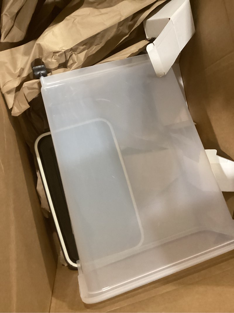 Condition photo showing Good Condition for IRIS USA Airtight Dog Food Storage Container, Up to 38 lbs, Attachable Wheels, For Dog Cat Bird and Other Pet Food Storage Bin, Keep Fresh, Translucent Body, Easy Mobility, Black